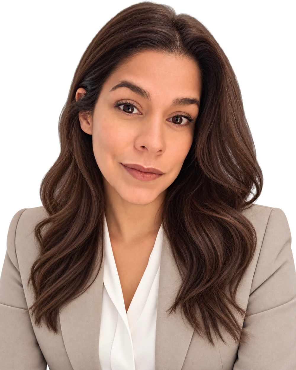 María Virginia Marcano con vestimenta ejecutiva y expresión cercana, en un retrato profesional